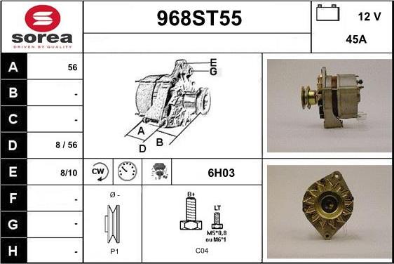 STARTCAR 968ST55 - Alternator furqanavto.az