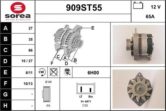 STARTCAR 909ST55 - Alternator furqanavto.az