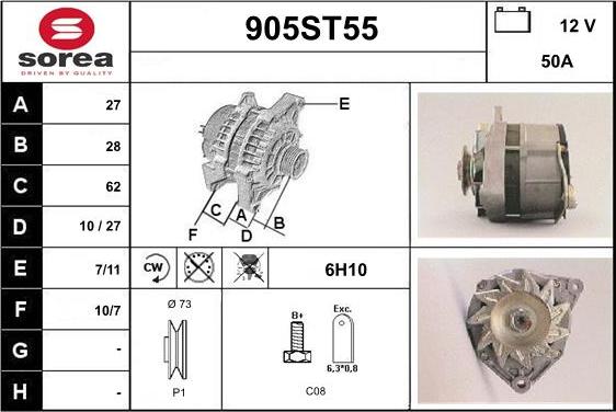 STARTCAR 905ST55 - Alternator furqanavto.az