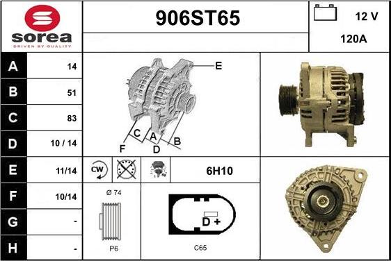 STARTCAR 906ST65 - Alternator furqanavto.az