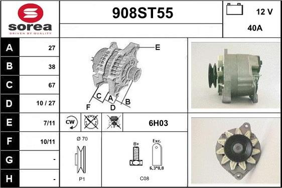 STARTCAR 908ST55 - Alternator furqanavto.az