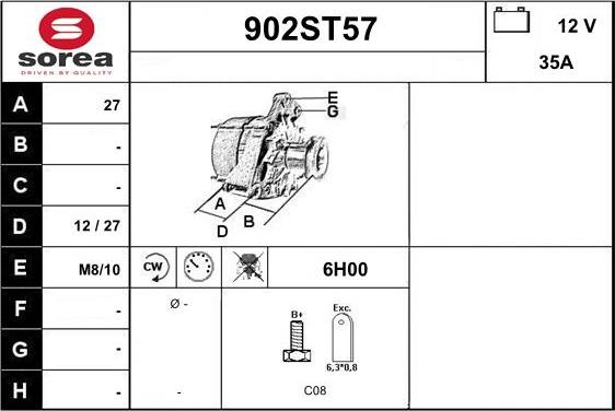 STARTCAR 902ST57 - Alternator furqanavto.az