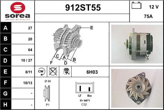 STARTCAR 912ST55 - Alternator furqanavto.az