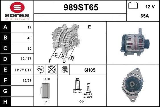 STARTCAR 989ST65 - Alternator furqanavto.az