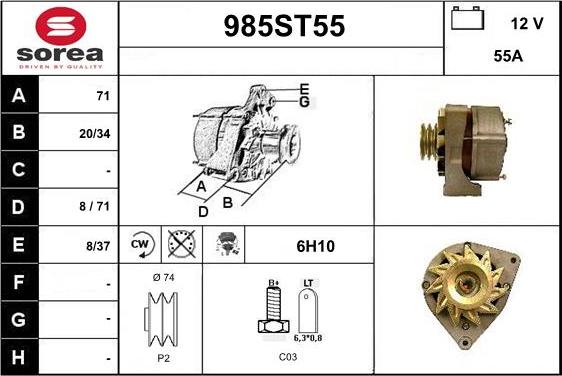 STARTCAR 985ST55 - Alternator furqanavto.az