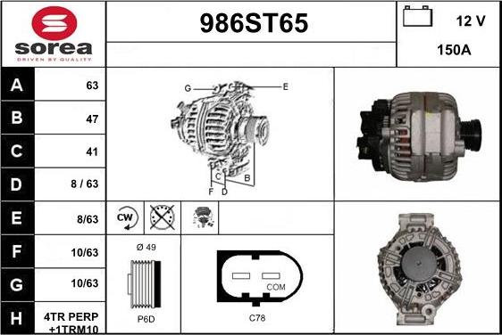 STARTCAR 986ST65 - Alternator furqanavto.az