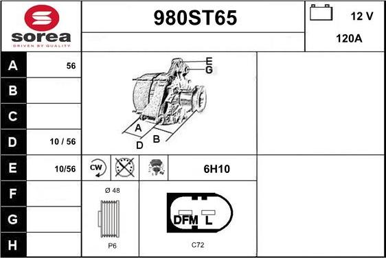 STARTCAR 980ST65 - Alternator furqanavto.az