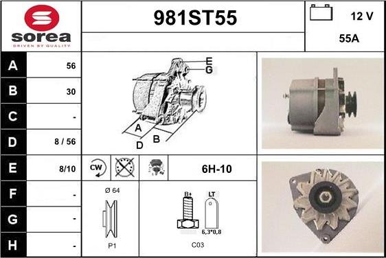 STARTCAR 981ST55 - Alternator furqanavto.az