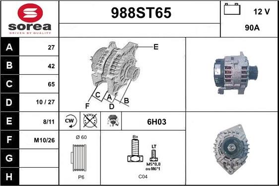 STARTCAR 988ST65 - Alternator furqanavto.az