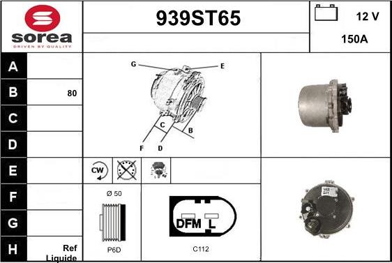 STARTCAR 939ST65 - Alternator furqanavto.az