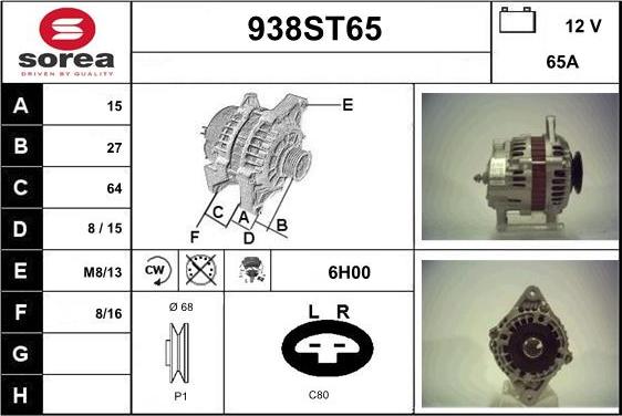 STARTCAR 938ST65 - Alternator furqanavto.az