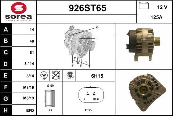 STARTCAR 926ST65 - Alternator furqanavto.az