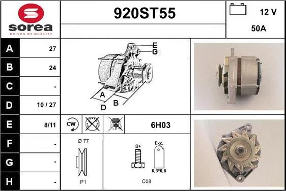 STARTCAR 920ST55 - Alternator furqanavto.az