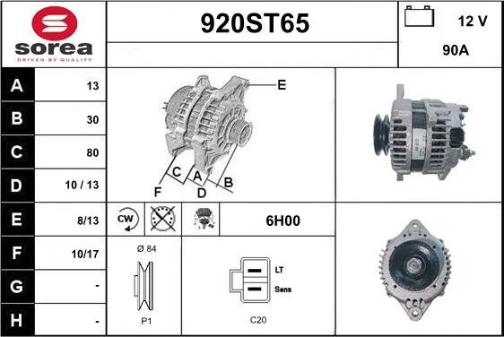 STARTCAR 920ST65 - Alternator furqanavto.az