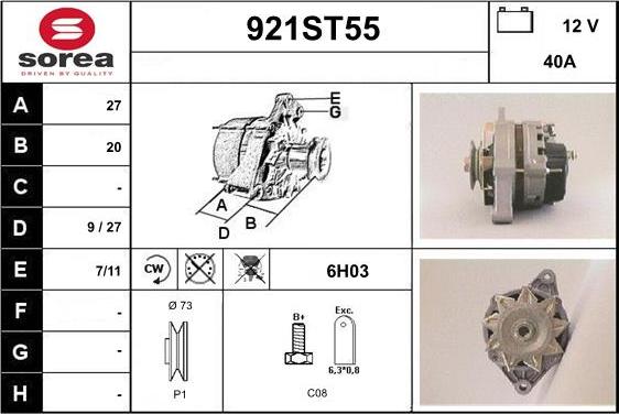 STARTCAR 921ST55 - Alternator furqanavto.az