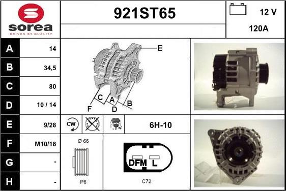 STARTCAR 921ST65 - Alternator furqanavto.az