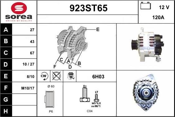 STARTCAR 923ST65 - Alternator furqanavto.az