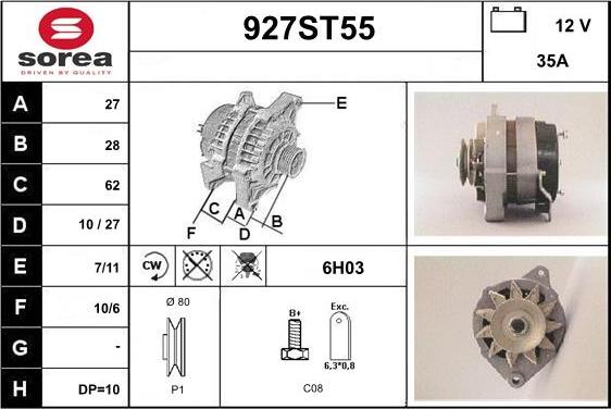 STARTCAR 927ST55 - Alternator furqanavto.az