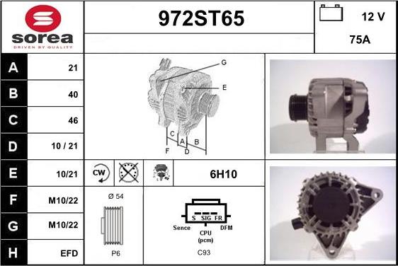 STARTCAR 972ST65 - Alternator furqanavto.az