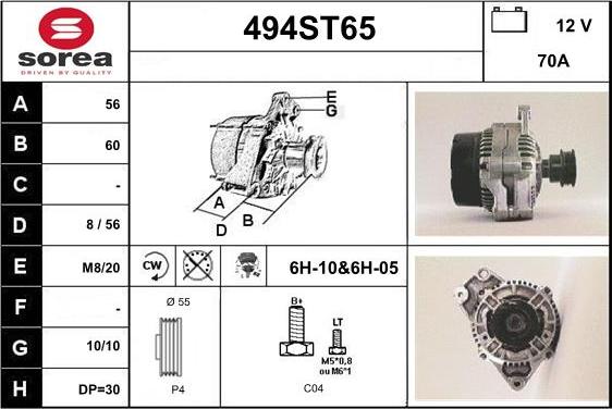 STARTCAR 494ST65 - Alternator furqanavto.az