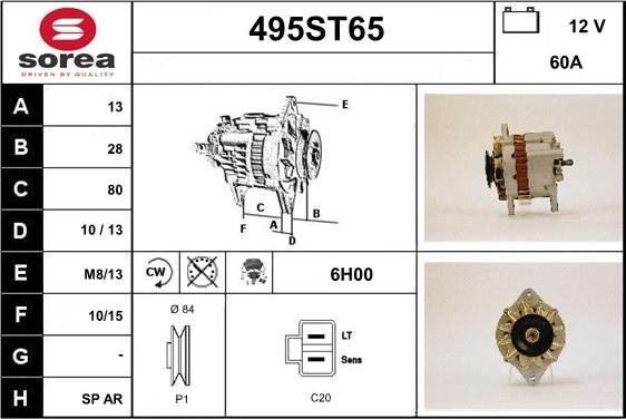 STARTCAR 495ST65 - Alternator furqanavto.az