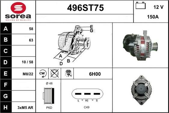 STARTCAR 496ST75 - Alternator furqanavto.az