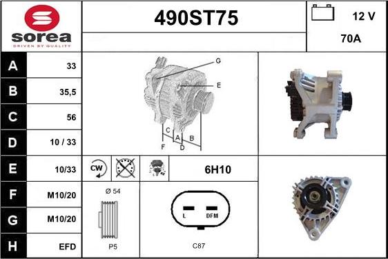 STARTCAR 490ST75 - Alternator furqanavto.az