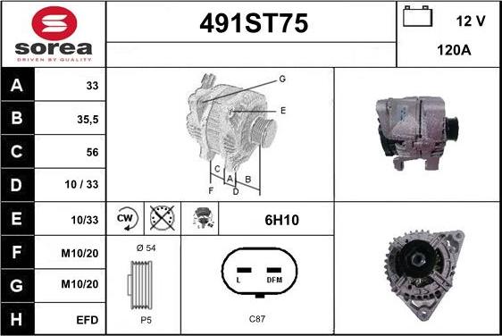 STARTCAR 491ST75 - Alternator furqanavto.az