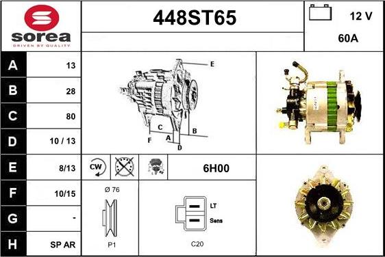 STARTCAR 448ST65 - Alternator furqanavto.az