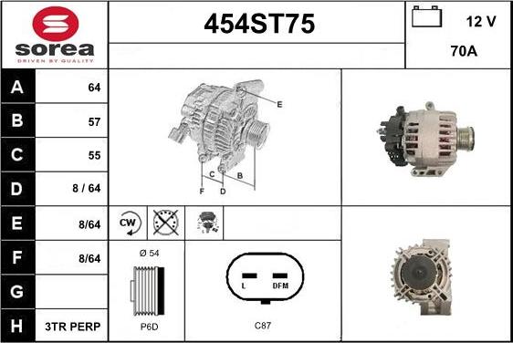 STARTCAR 454ST75 - Alternator furqanavto.az