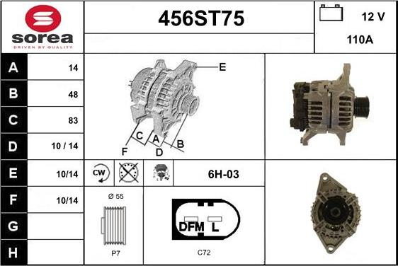 STARTCAR 456ST75 - Alternator furqanavto.az