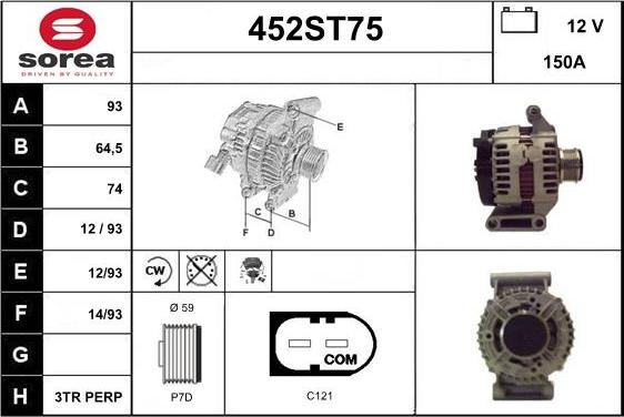 STARTCAR 452ST75 - Alternator furqanavto.az