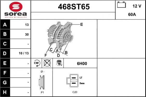 STARTCAR 468ST65 - Alternator furqanavto.az