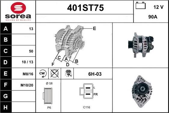 STARTCAR 401ST75 - Alternator furqanavto.az