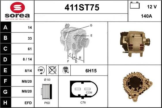 STARTCAR 411ST75 - Alternator furqanavto.az