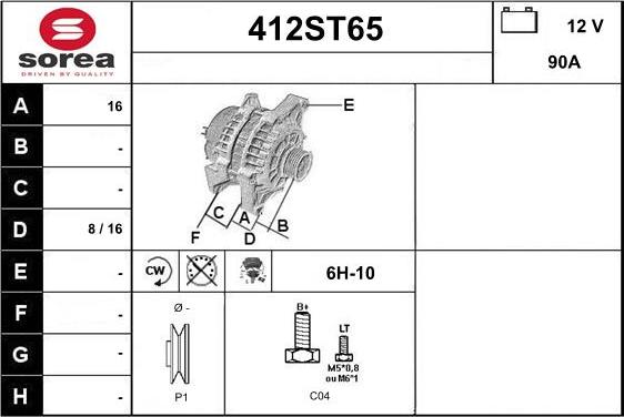 STARTCAR 412ST65 - Alternator furqanavto.az