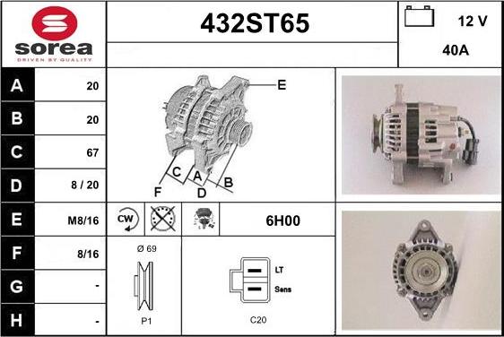 STARTCAR 432ST65 - Alternator furqanavto.az