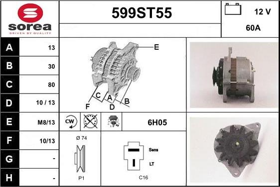 STARTCAR 599ST55 - Alternator furqanavto.az