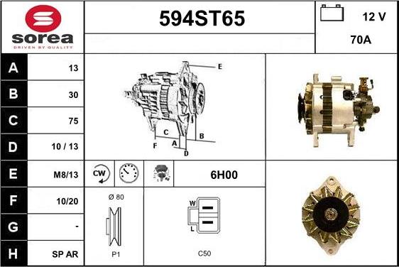 STARTCAR 594ST65 - Alternator furqanavto.az