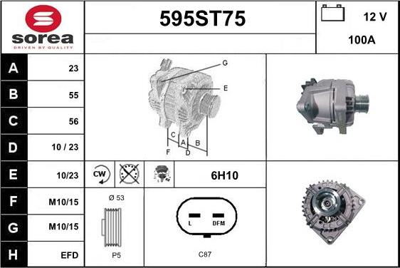 STARTCAR 595ST75 - Alternator furqanavto.az