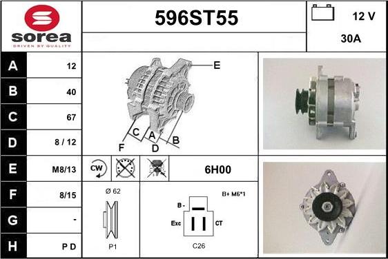 STARTCAR 596ST55 - Alternator furqanavto.az