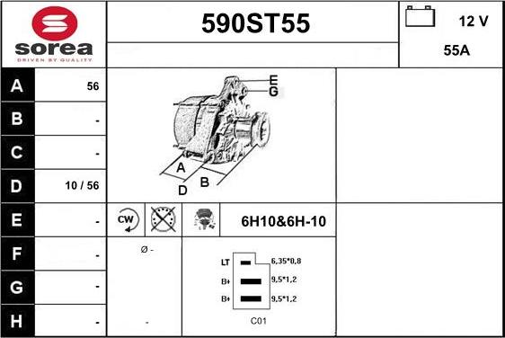 STARTCAR 590ST55 - Alternator furqanavto.az