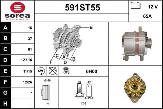 STARTCAR 591ST55 - Alternator furqanavto.az