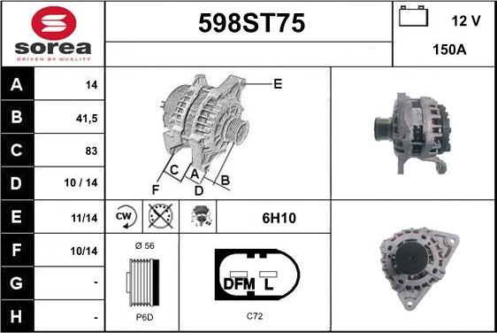 STARTCAR 598ST75 - Alternator furqanavto.az