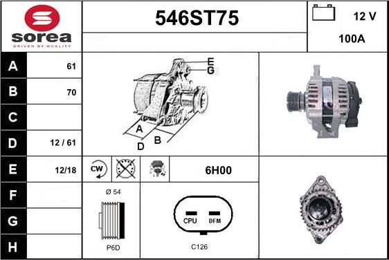 STARTCAR 546ST75 - Alternator furqanavto.az