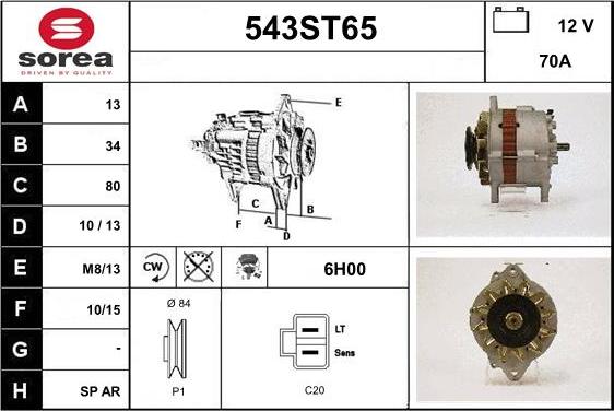 STARTCAR 543ST65 - Alternator furqanavto.az