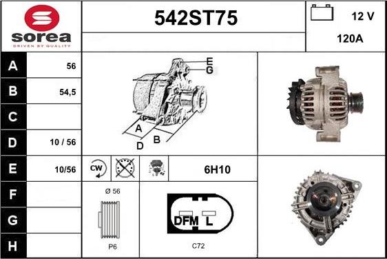 STARTCAR 542ST75 - Alternator furqanavto.az