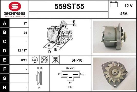 STARTCAR 559ST55 - Alternator furqanavto.az