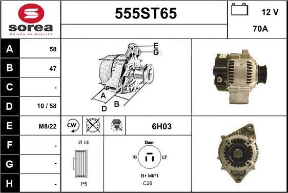 STARTCAR 555ST65 - Alternator furqanavto.az