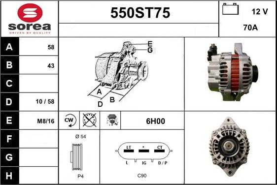 STARTCAR 550ST75 - Alternator furqanavto.az